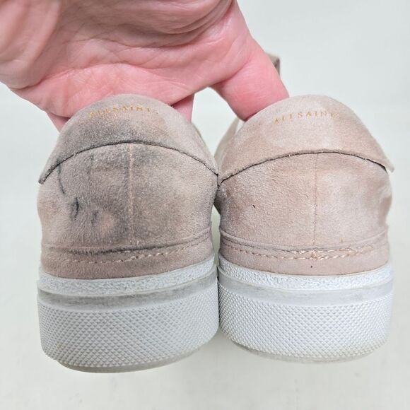 ALLSAINTS Trish Platform Lace Up Sneaker blush Suede Women’s Size 38 EU | 7-7.5 - Picture 6 of 10